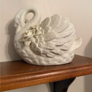 Intricate White Swan Figurine